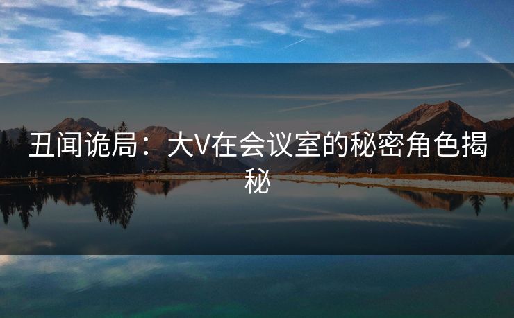 丑闻诡局：大V在会议室的秘密角色揭秘