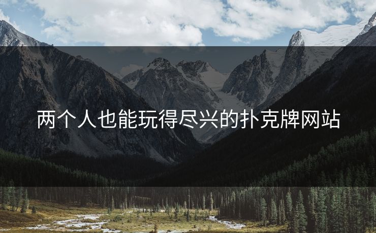 两个人也能玩得尽兴的扑克牌网站