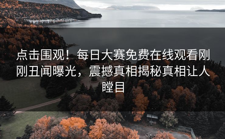 点击围观!每日大赛免费在线观看刚刚丑闻曝光,震撼真相揭秘真相让人瞠目