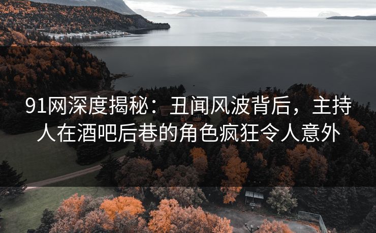 91网深度揭秘：丑闻风波背后，主持人在酒吧后巷的角色疯狂令人意外