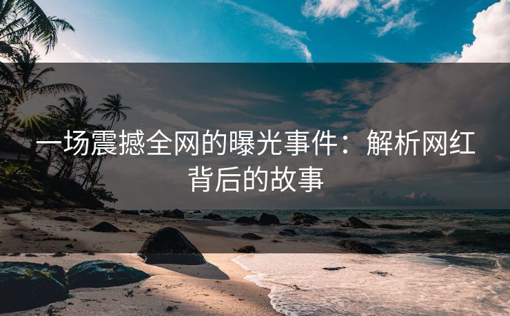 一场震撼全网的曝光事件：解析网红背后的故事