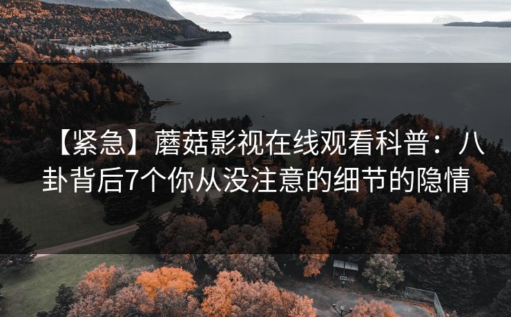 【紧急】蘑菇影视在线观看科普：八卦背后7个你从没注意的细节的隐情